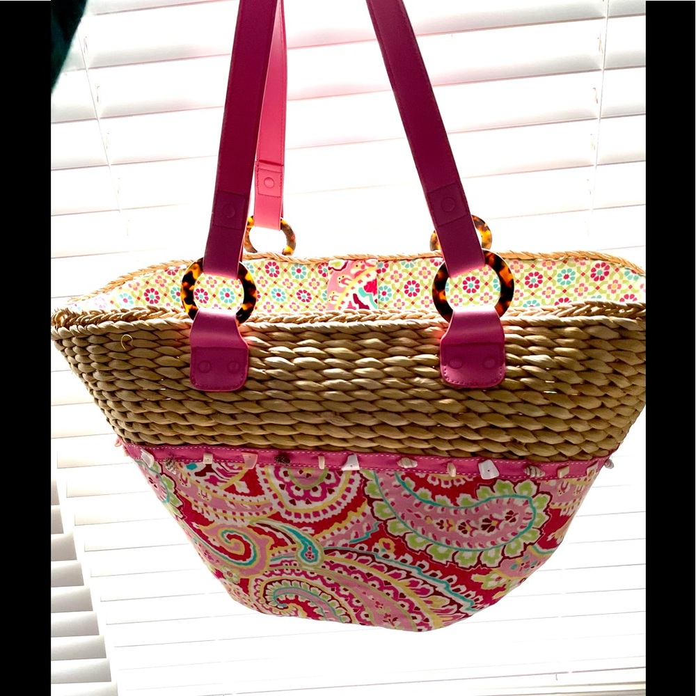 Vera Bradley Straw Beach Tote